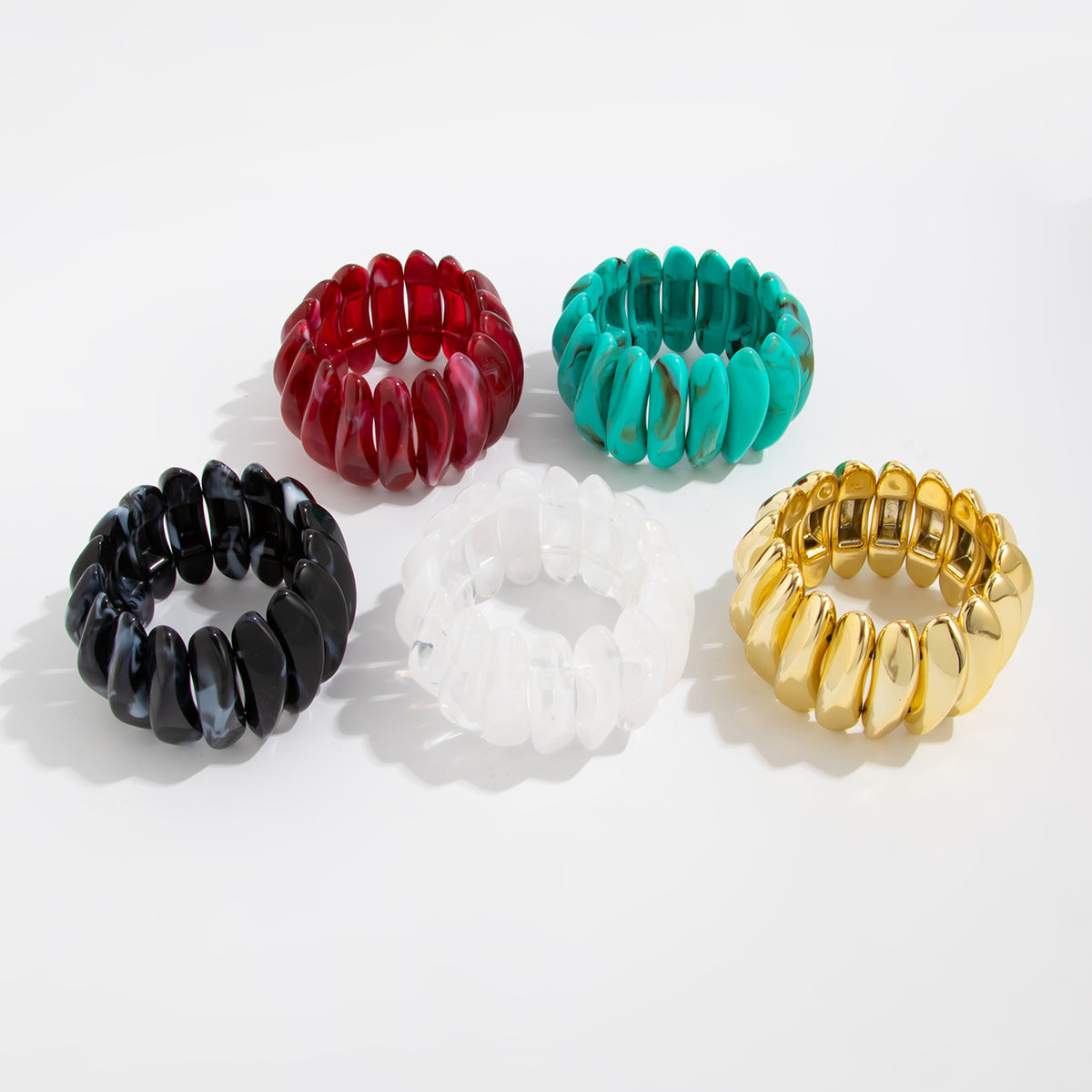 Unique Resin Gradient Bangle Stylish Stretch Bracelet
