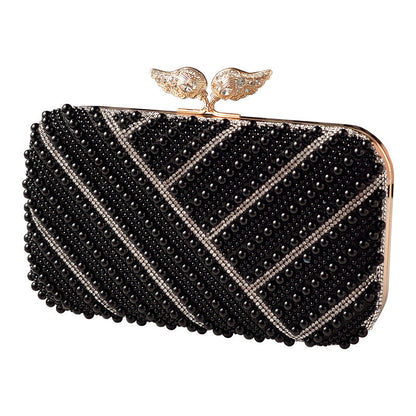 Trendy Pearl Evening Clutch Bag Stylish Party Handbag