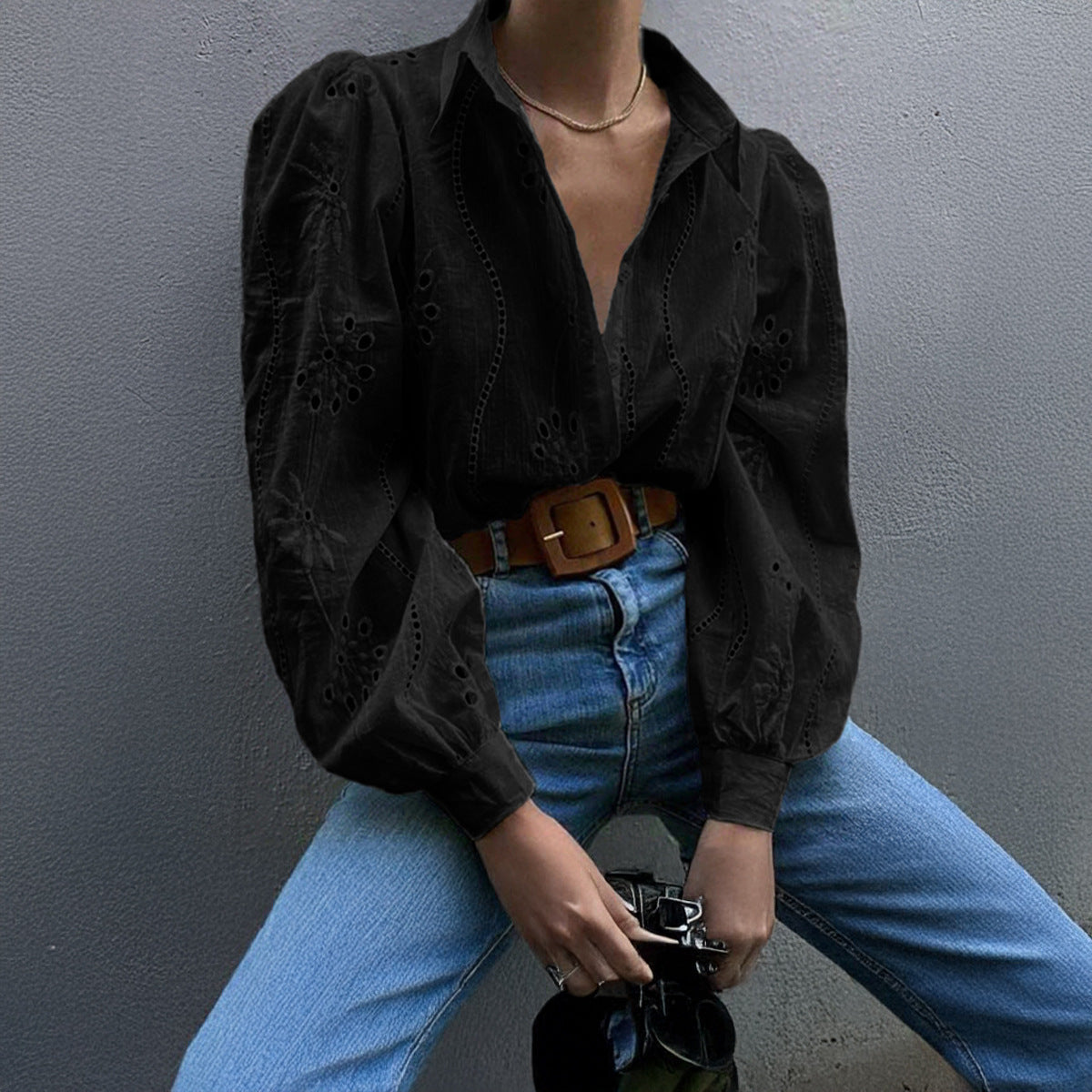 Fashionable Loose Fit Hollow Out Cardigan Top for Women