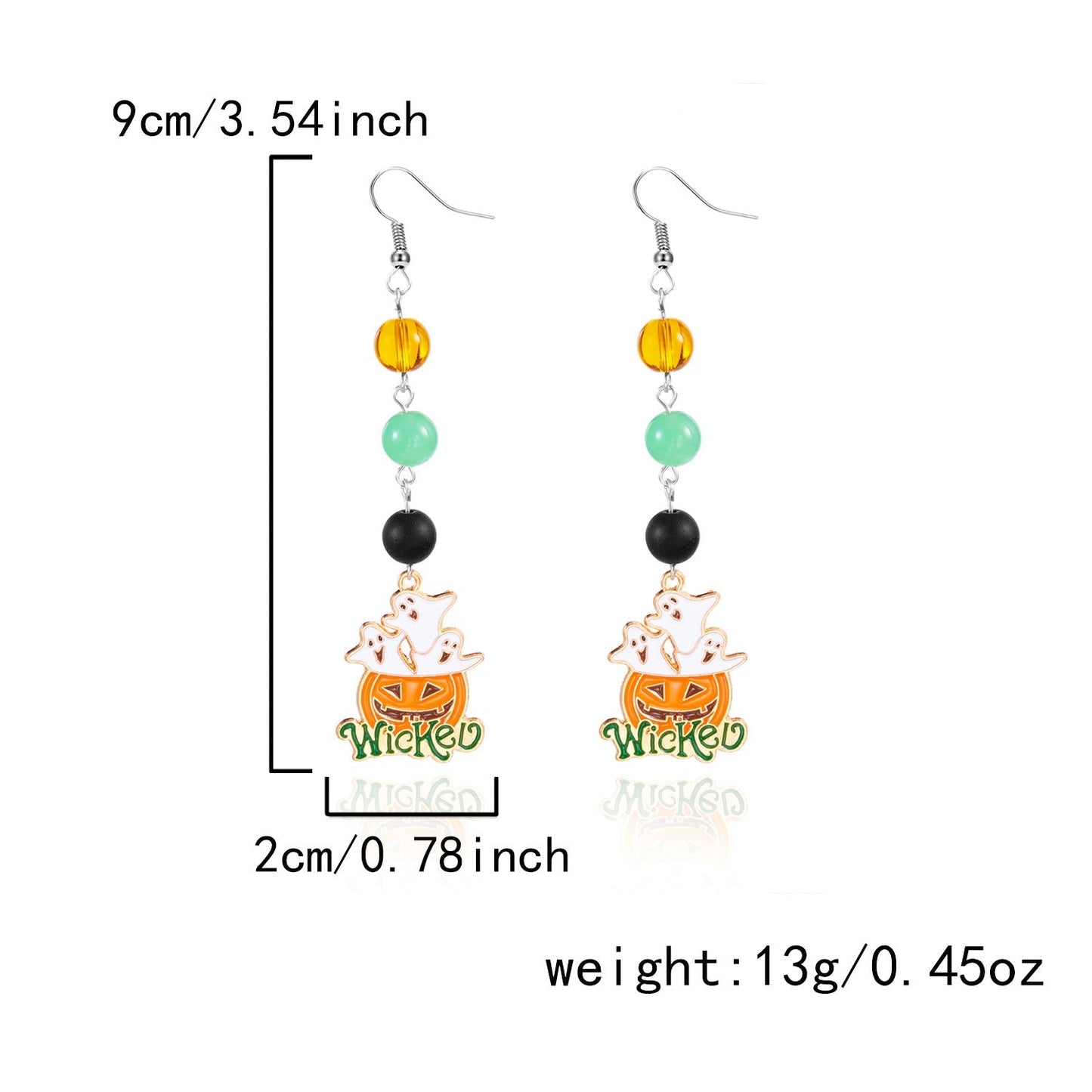 Halloween Pumpkin Ghost Tassel Dangle Earrings