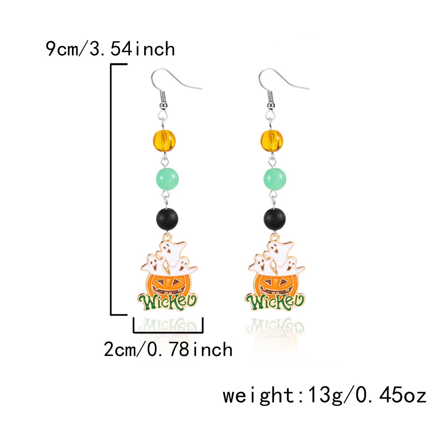 Halloween Pumpkin Ghost Tassel Dangle Earrings