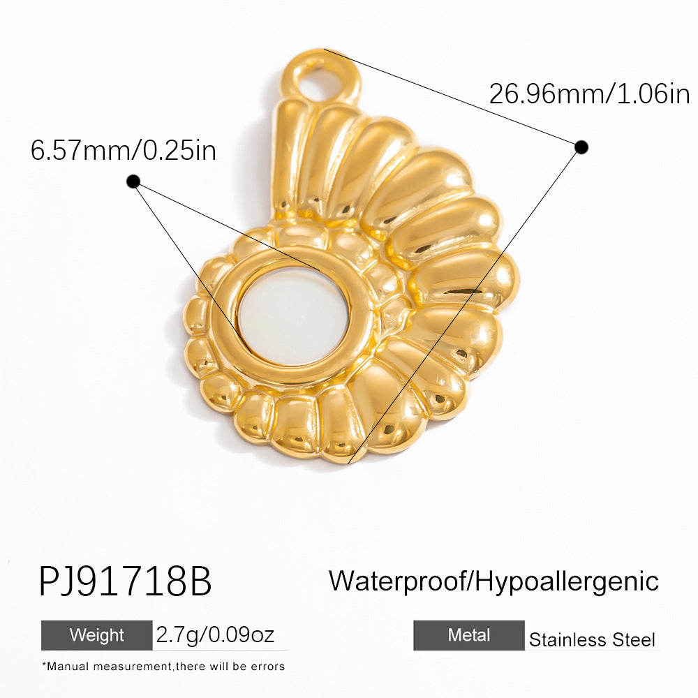 DIY Jewelry Accessories 18K Gold-Plated Stainless Steel Ocean-Inspired Bracelet Necklace Earring Pendant