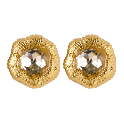 Geometric Zirconia Stud Earrings Stylish Silver Needle Earrings