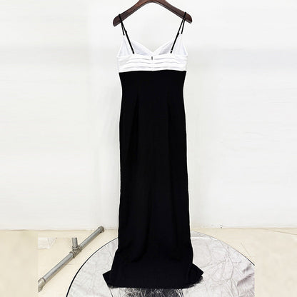 Color Block Maxi Dress Elegant Casual Sleeveless Gown