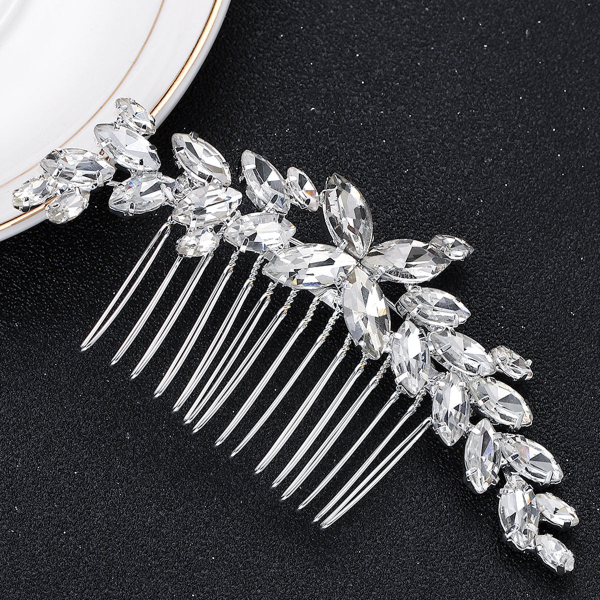 Minimalist Bridal Comb with Rhinestones Elegant Hair Accessory