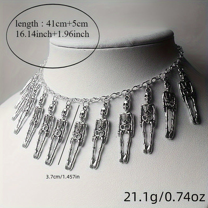 Halloween Stylish Skeleton Skull Claw Necklace