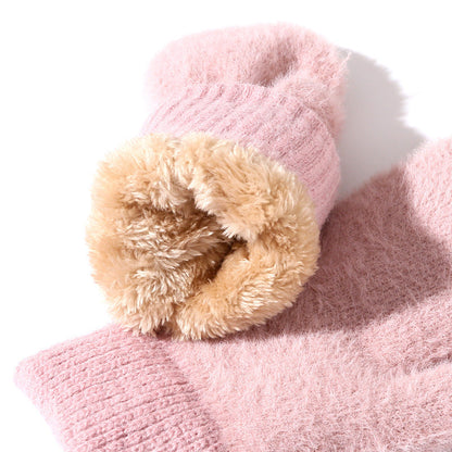 Winter Mittens Warm Fleece Cozy Knit Gloves
