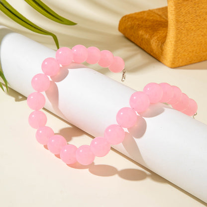 Dopamine Colorful Acrylic Beaded Necklace Trendy Sweet Style