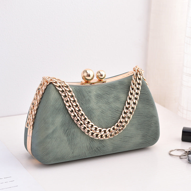Elegant Black PU Evening Clutch Bag Vintage Style