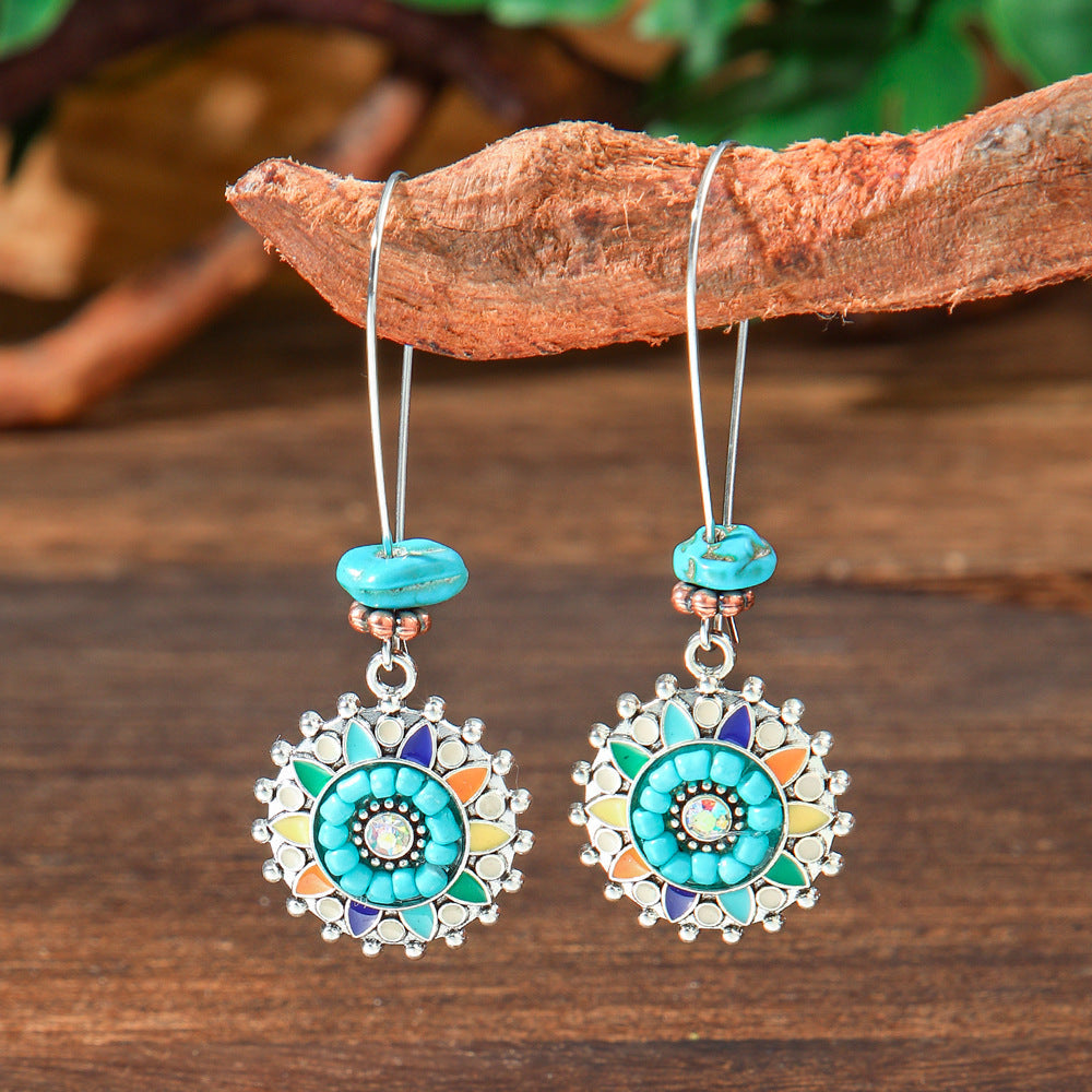Bohemian Tassel Drop Earrings Geometric Alloy Earrings