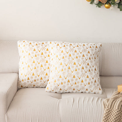 Soft Plush Christmas Snowflake Square Pillow Covers