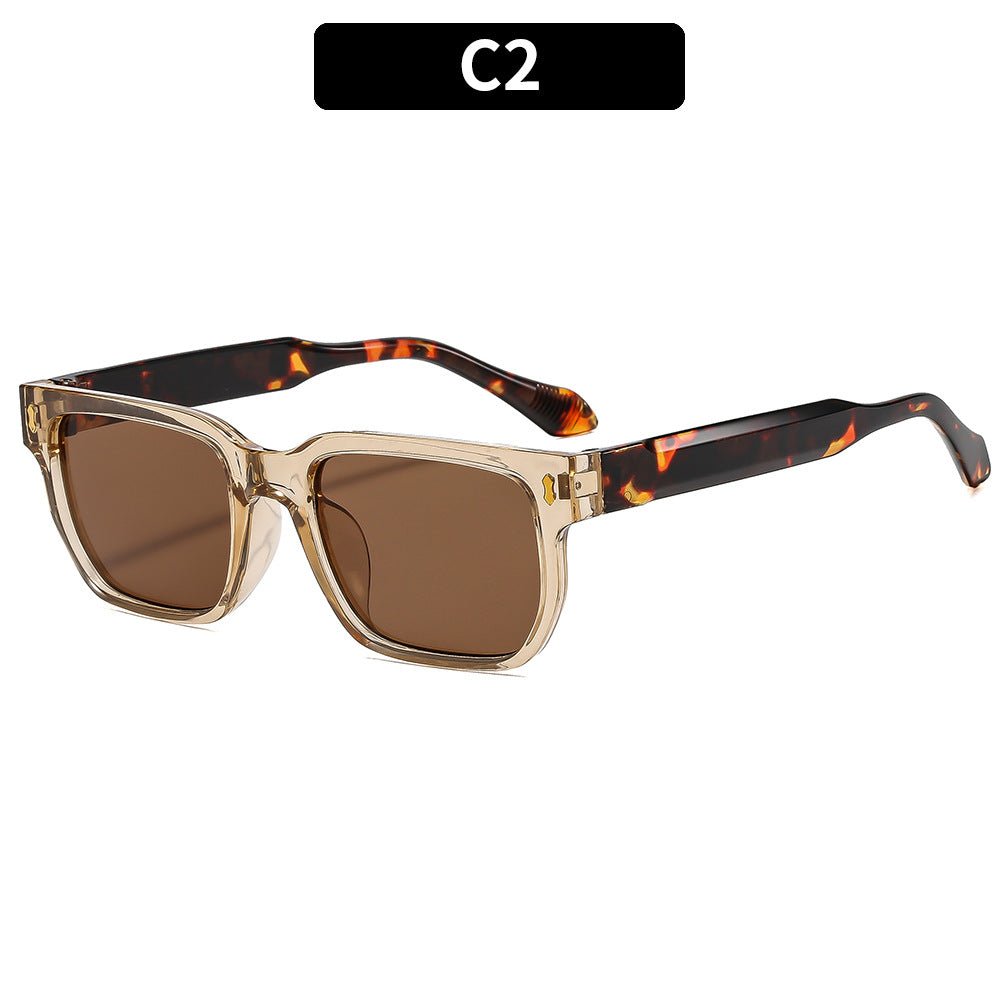 Trendy Square Retro Sunglasses UV400 Protection Outdoor Style