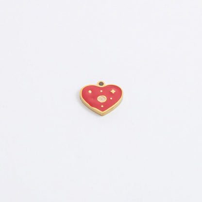 Cute Heart Pendant Stainless Steel Necklace with 18K Gold Plating