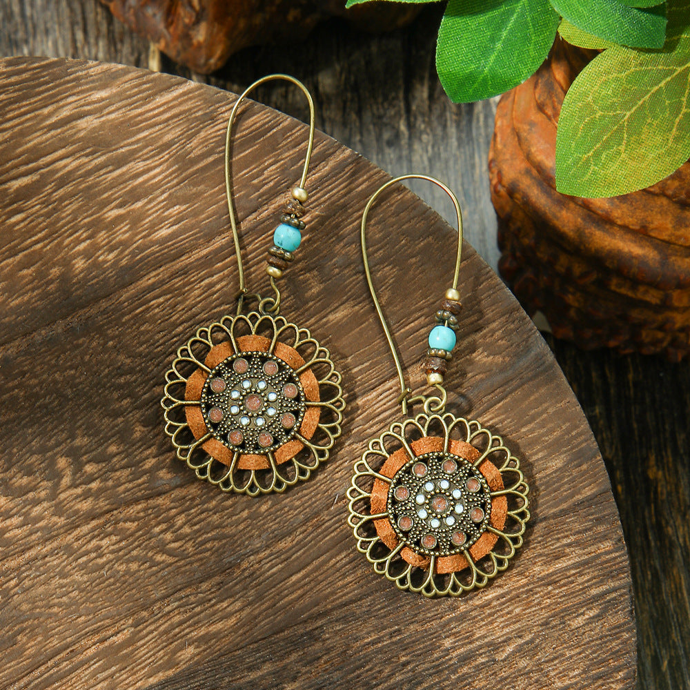 Bohemian Style Metal Earrings Vintage Tassel Earrings for Women