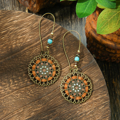 Bohemian Style Metal Earrings Vintage Tassel Earrings for Women