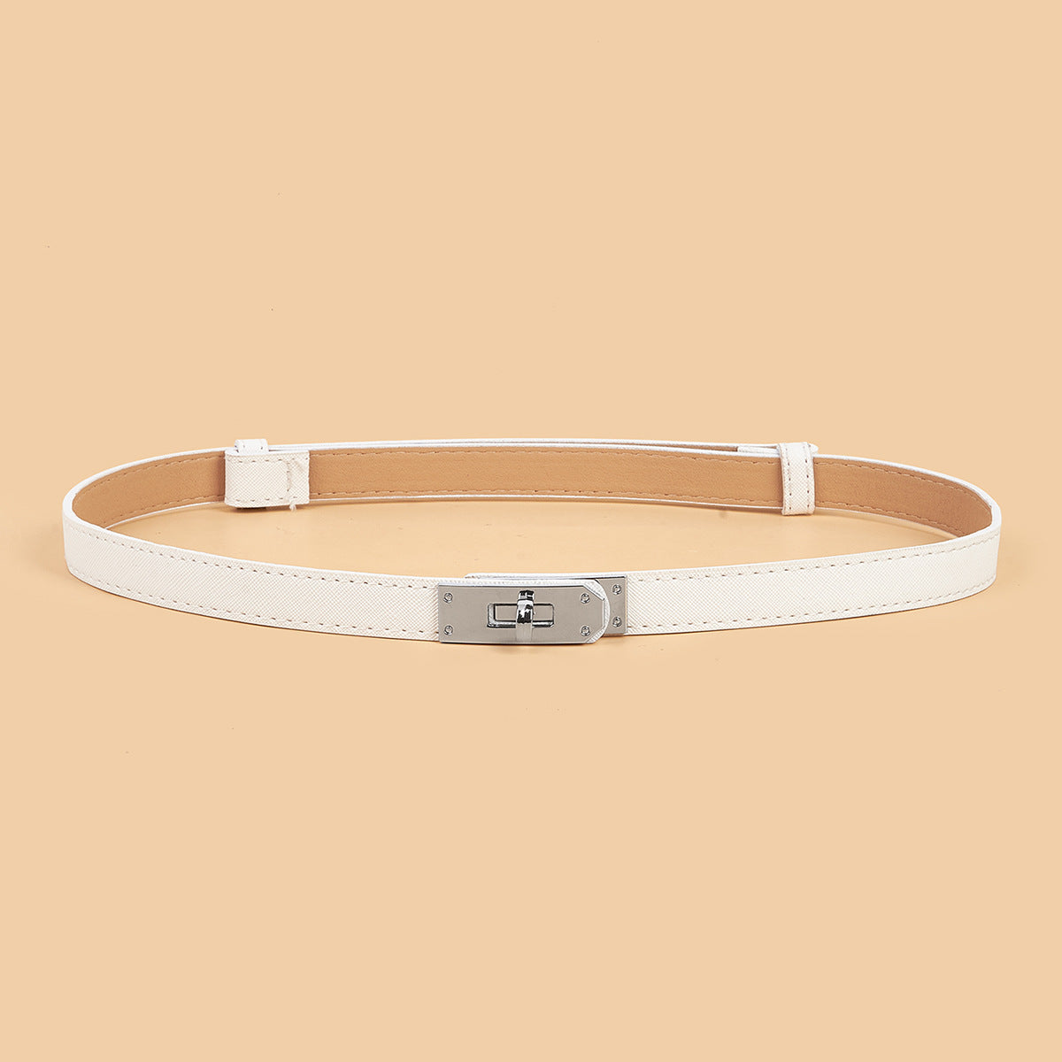 Simple Elegant Fine Leather Metal Belt