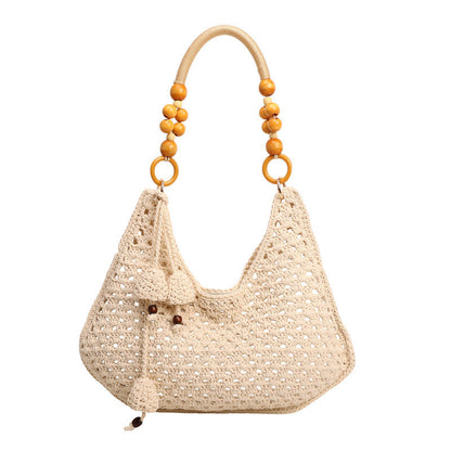 Trendy Knitted Tote Bag - Casual Large Capacity Weaved Purse