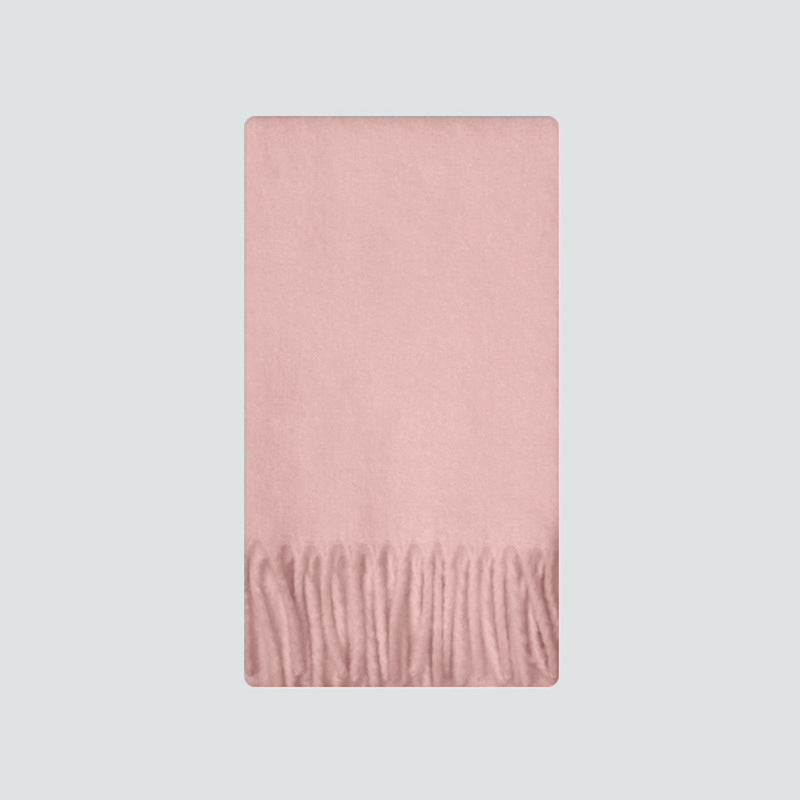 Mint Green Snowbud Pink Wool Blend Scarf For Women