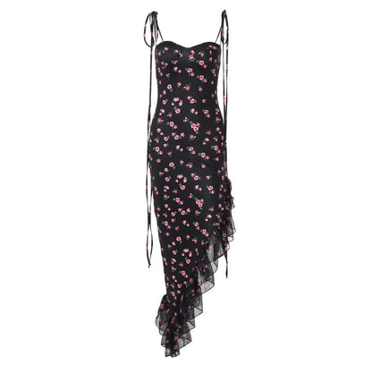 Sexy Floral Lace Trim Midi Dress