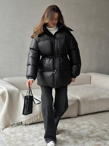 Hooded Zipper Cotton Jacket Slim Fit Casual Coat