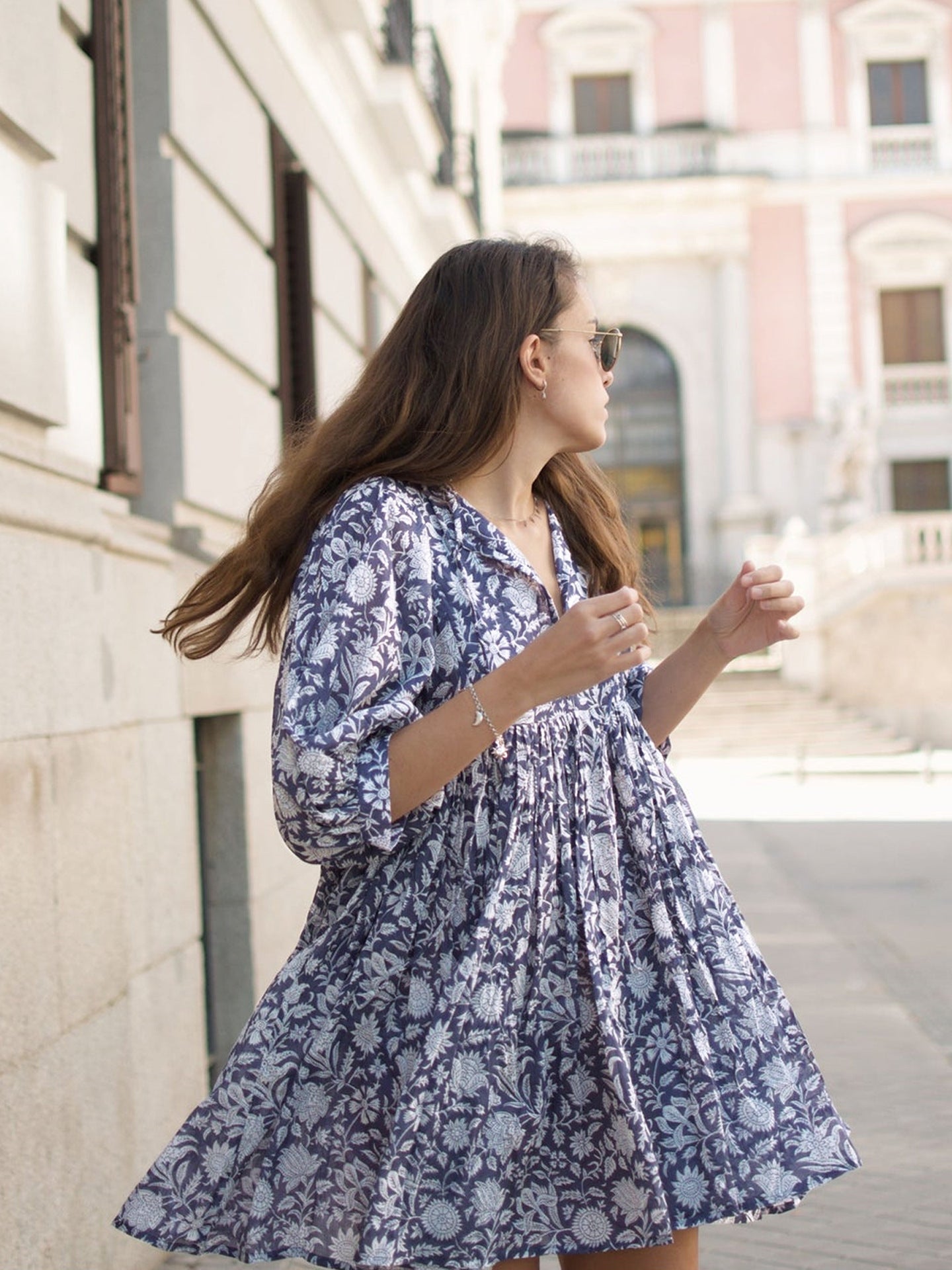 Floral Tie Loose Casual Dress Seaside Resort Dress