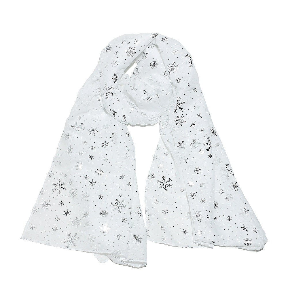 Winter Snowflake Polka Dots Christmas Shawl Scarf