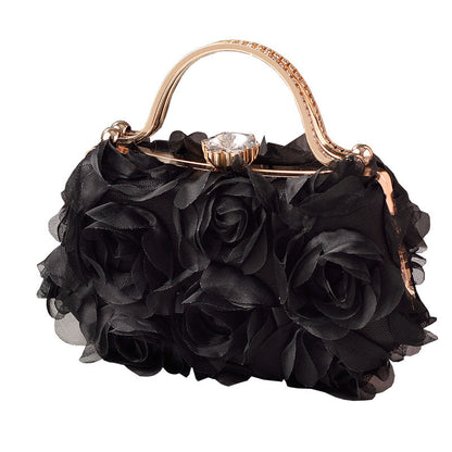 White Floral Evening Bag Elegant Bridal Purse for Parties