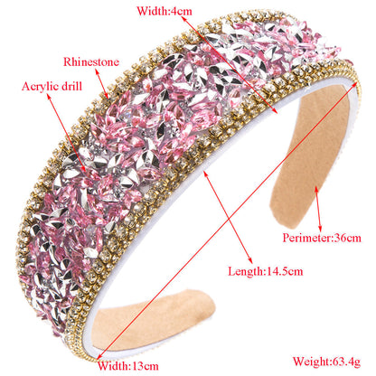 Baroque Crystal Headband Women's Elegant Shiny Hair Accessories