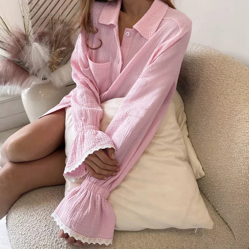 Flounce Solid Color Homewear Sets