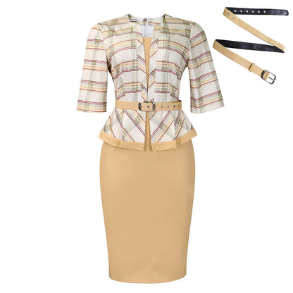 Elegant V-Neck Bodycon Dress With Belt