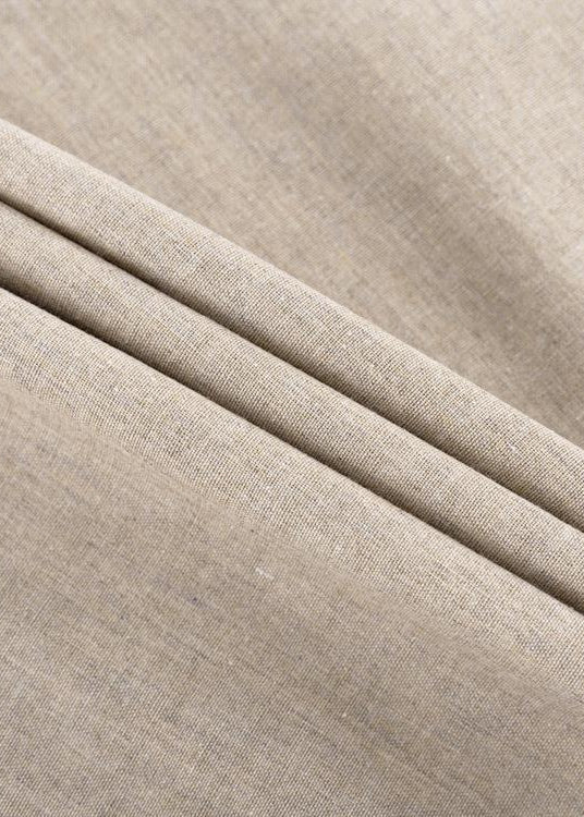 Linen Maxi Dress With Puff Sleeves And Square Neckline
