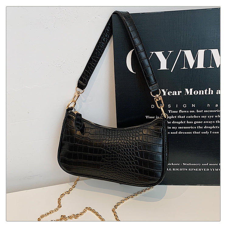Trendy Croc Texture Mini Shoulder Bag for Women