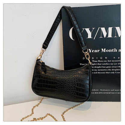Trendy Croc Texture Mini Shoulder Bag for Women