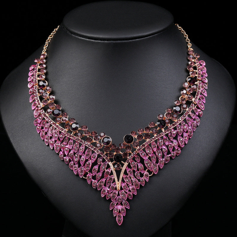 Vintage Floral Necklace and Earring Set Elegant Design for Parties