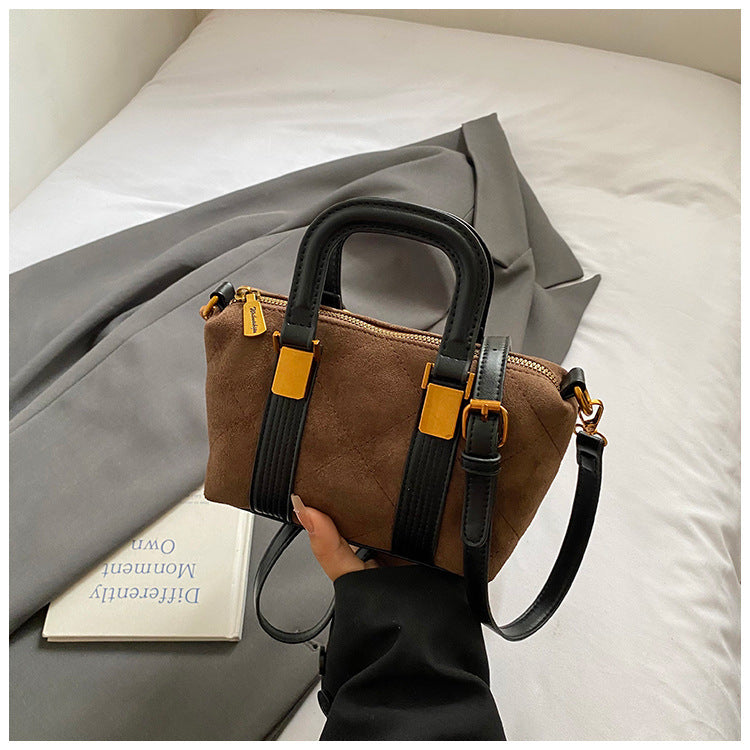Retro Suede Handbag for Women Stylish Casual Tote Bag