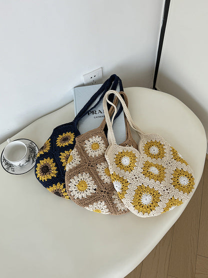Trendy Woven Cotton Bag with Classic Check Pattern