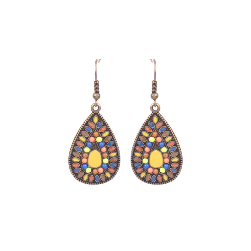 Colorful Geometric Drop Oil Dangle Earrings for Women