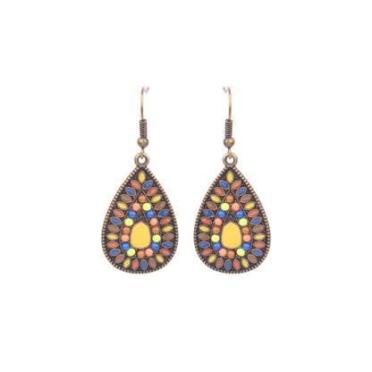 Colorful Geometric Drop Oil Dangle Earrings for Women