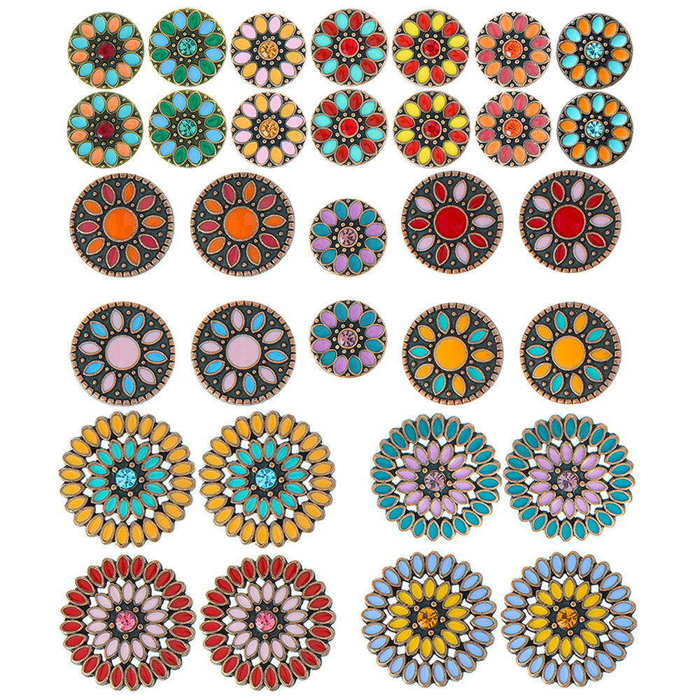 Colorful Bohemian Flower Drop Earrings Stylish Zinc Alloy Jewelry