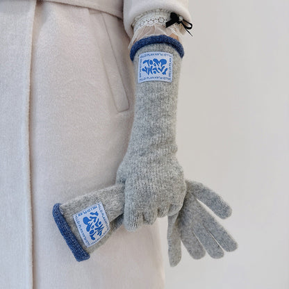 Winter Thermal Soft Touchscreen Wool Long Gloves