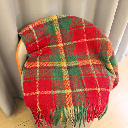 Winter Warm Shawl Christmas Theme Knit Scarf