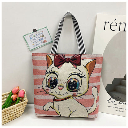 Ethnic Vintage Embroidered Canvas Tote Bag for Women