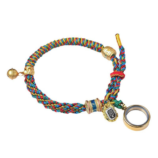 Tibetan Hand Rope Handmade New Corn Knot Pattern Hand-Rubbed Cotton Bracelet Finished Hand-Woven Tibetan Wind Rope.