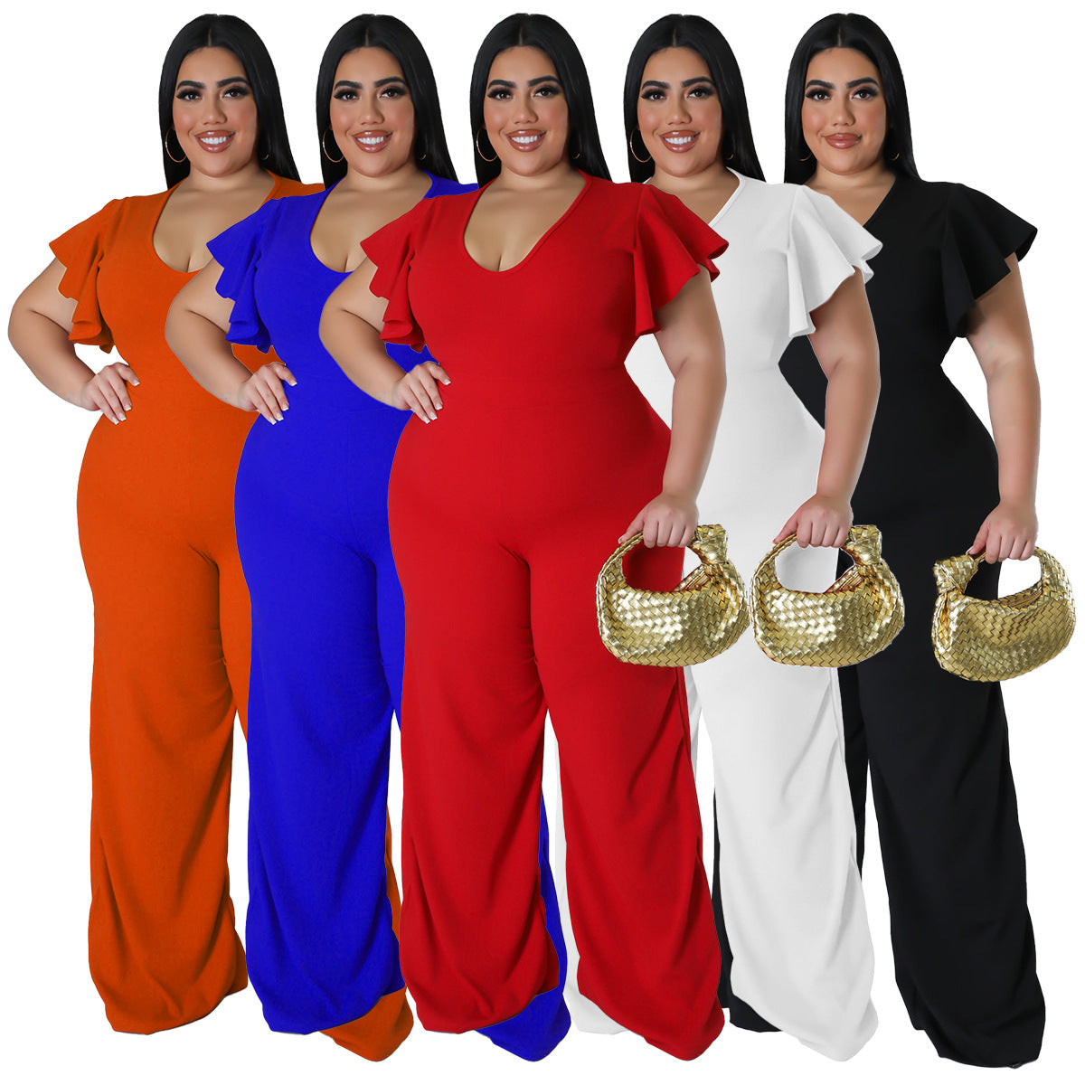 Plus Size Wide Leg Pants Comfortable Casual All-Season Trousers