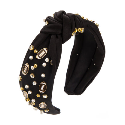Fashion Pearl Headband Trendy Wide Fabric Hair Accessory