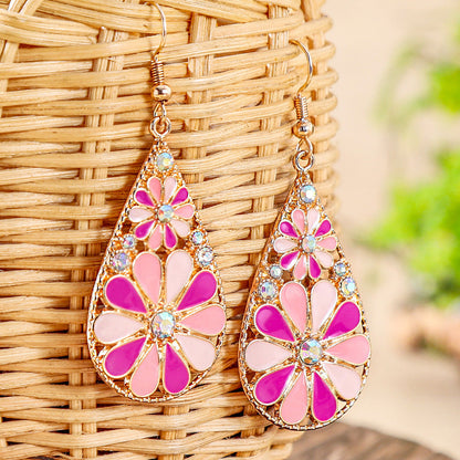 Colorful Alloy Drop Earrings Bohemian Style Fashionable Accessories