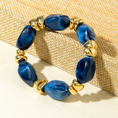 Exaggerated Acrylic Bead Bracelet Set Colorful Retro Jewelry