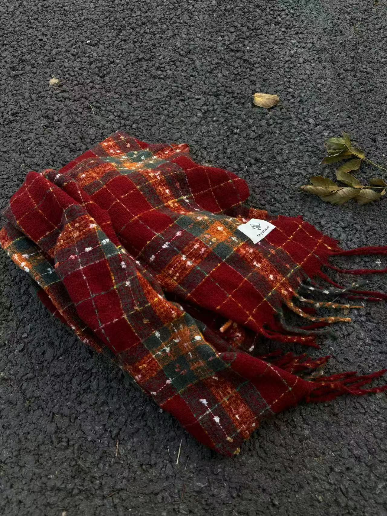 Classic Plaid Thicken Warm Christmas Theme Shawl