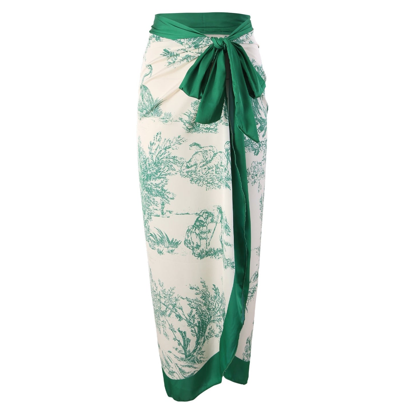Vintage Print Slim Fit Swimwear with Cover Dress