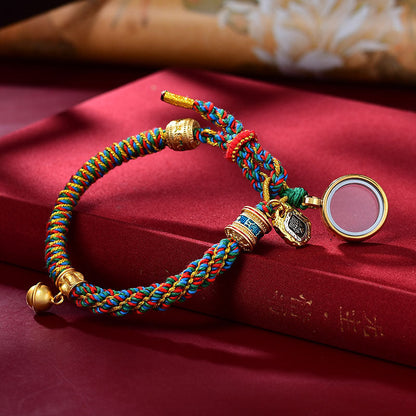 Tibetan Hand Rope Handmade New Corn Knot Pattern Hand-Rubbed Cotton Bracelet Finished Hand-Woven Tibetan Wind Rope.